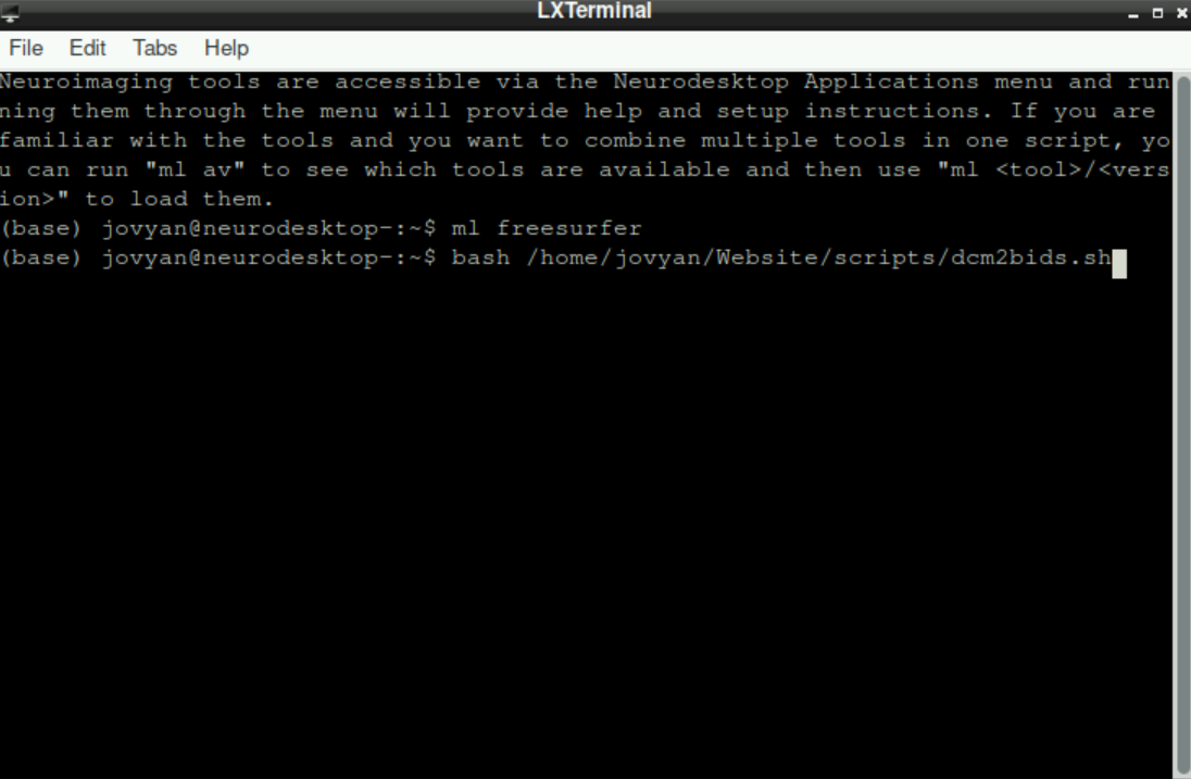 Commands to start the Script