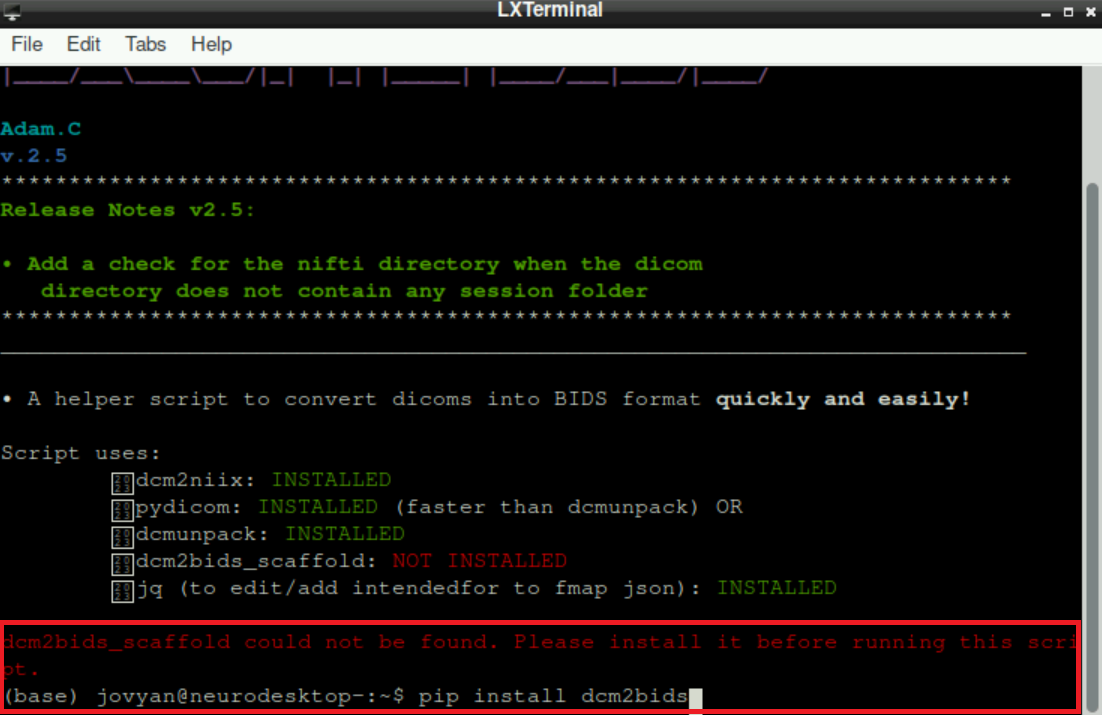 Install dcm2bids manually
