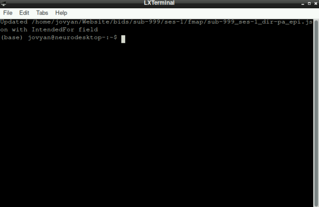 This is how it looks when the script has finished
