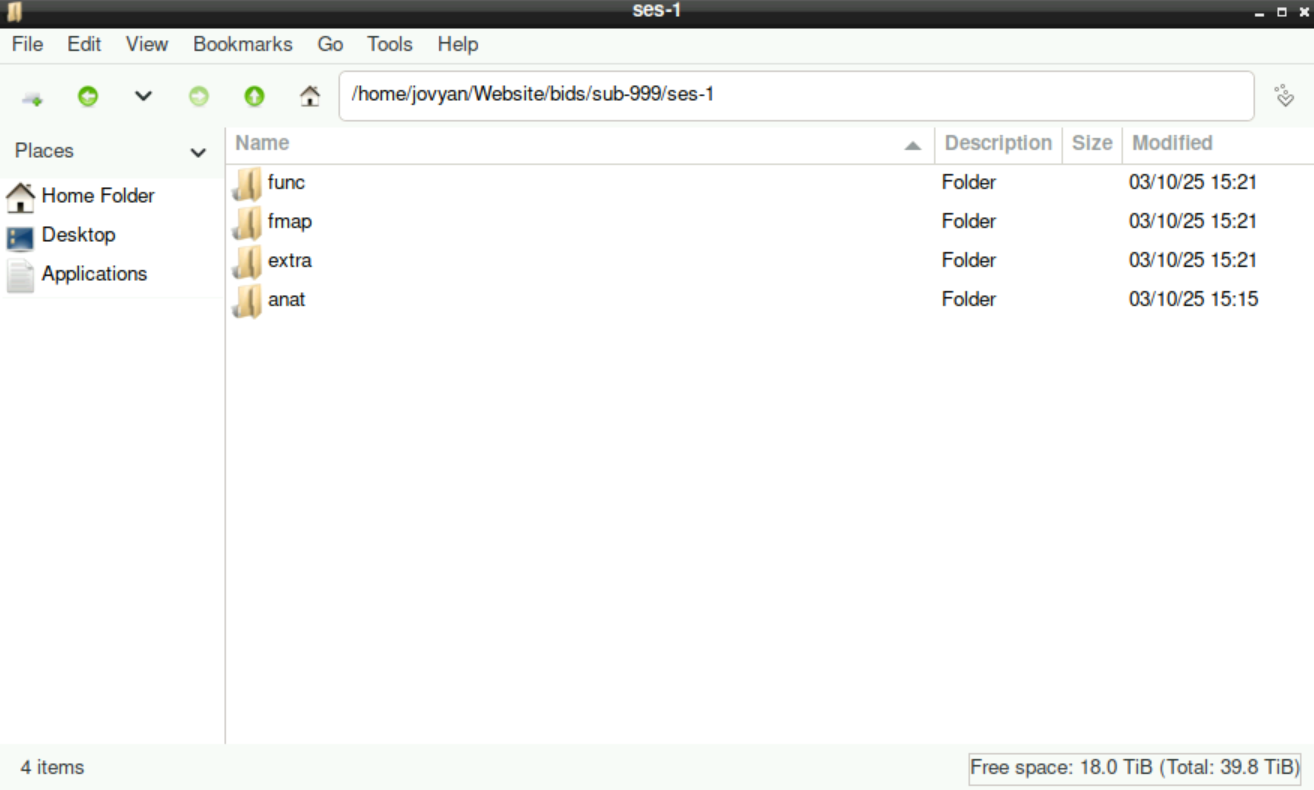 Sub-Directories in ses-1