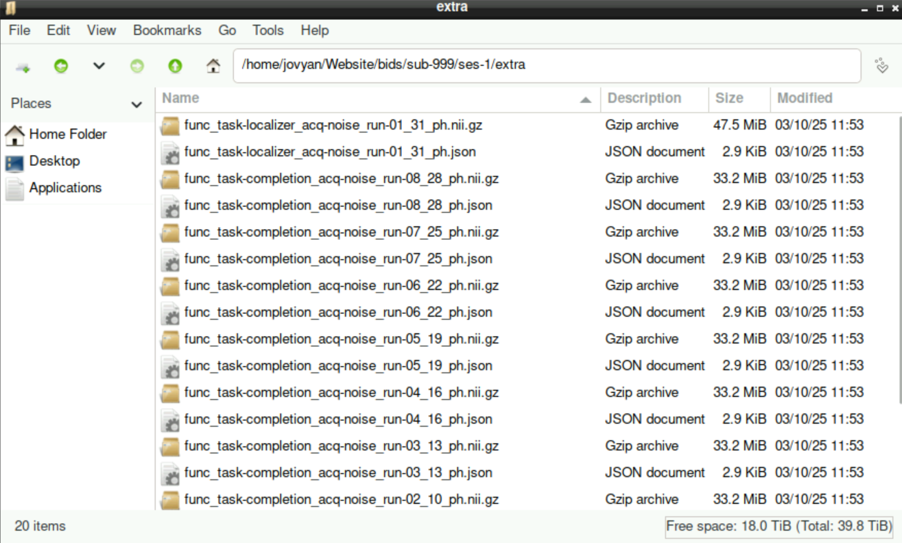 Content of the extra directory