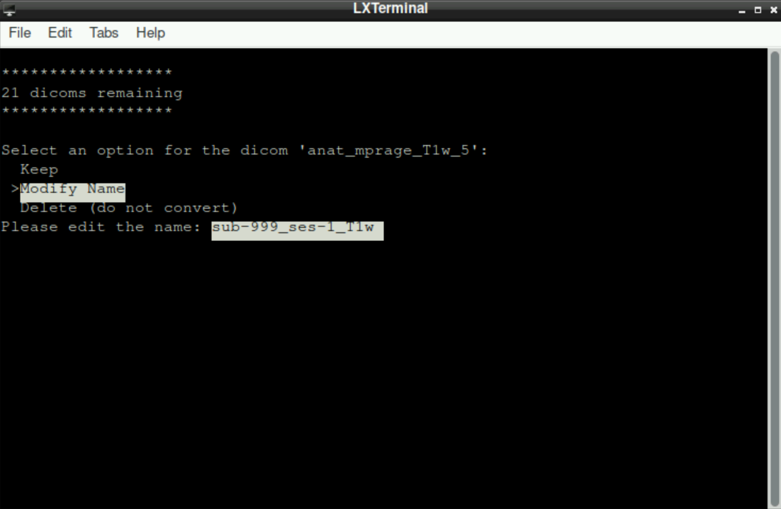 Modifying the Filename