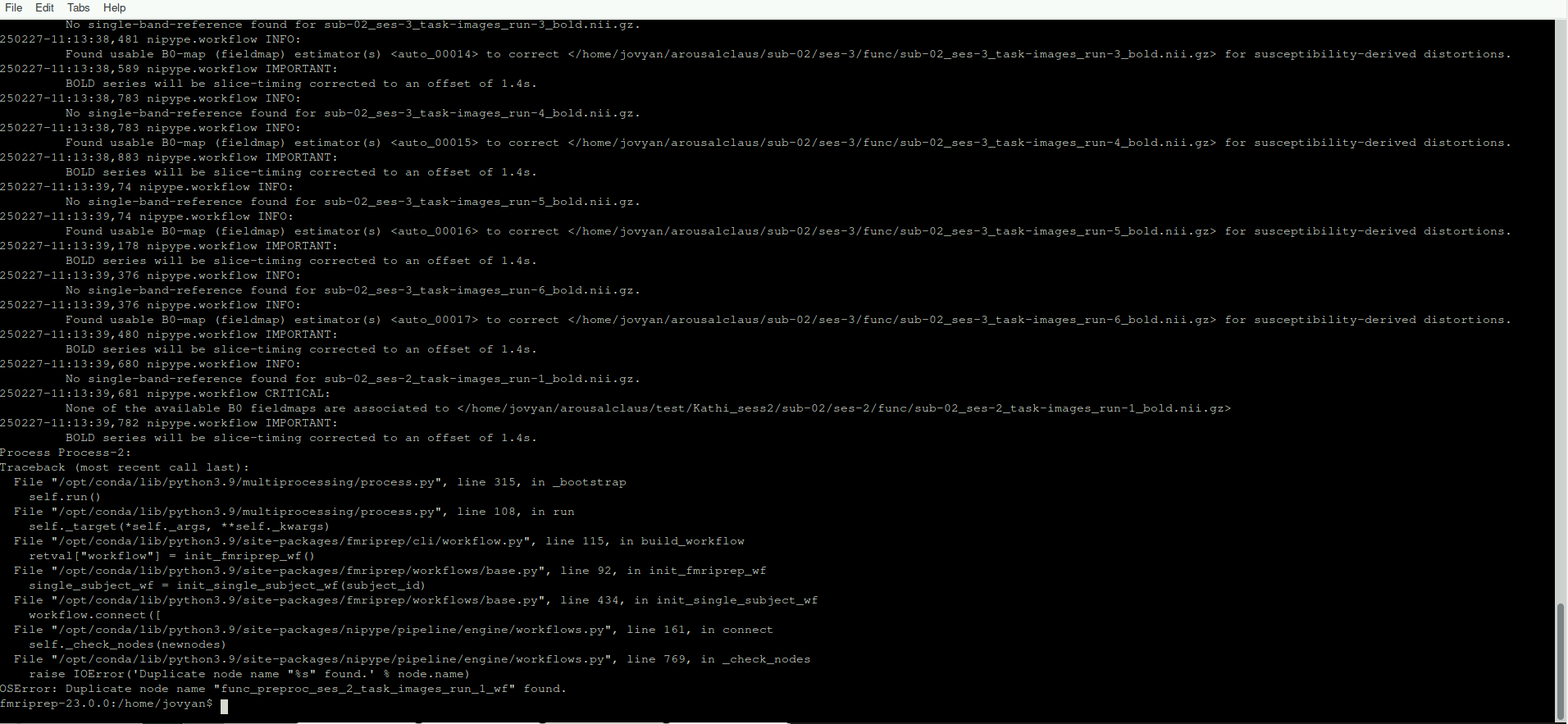 Error for IntendedFor Problems